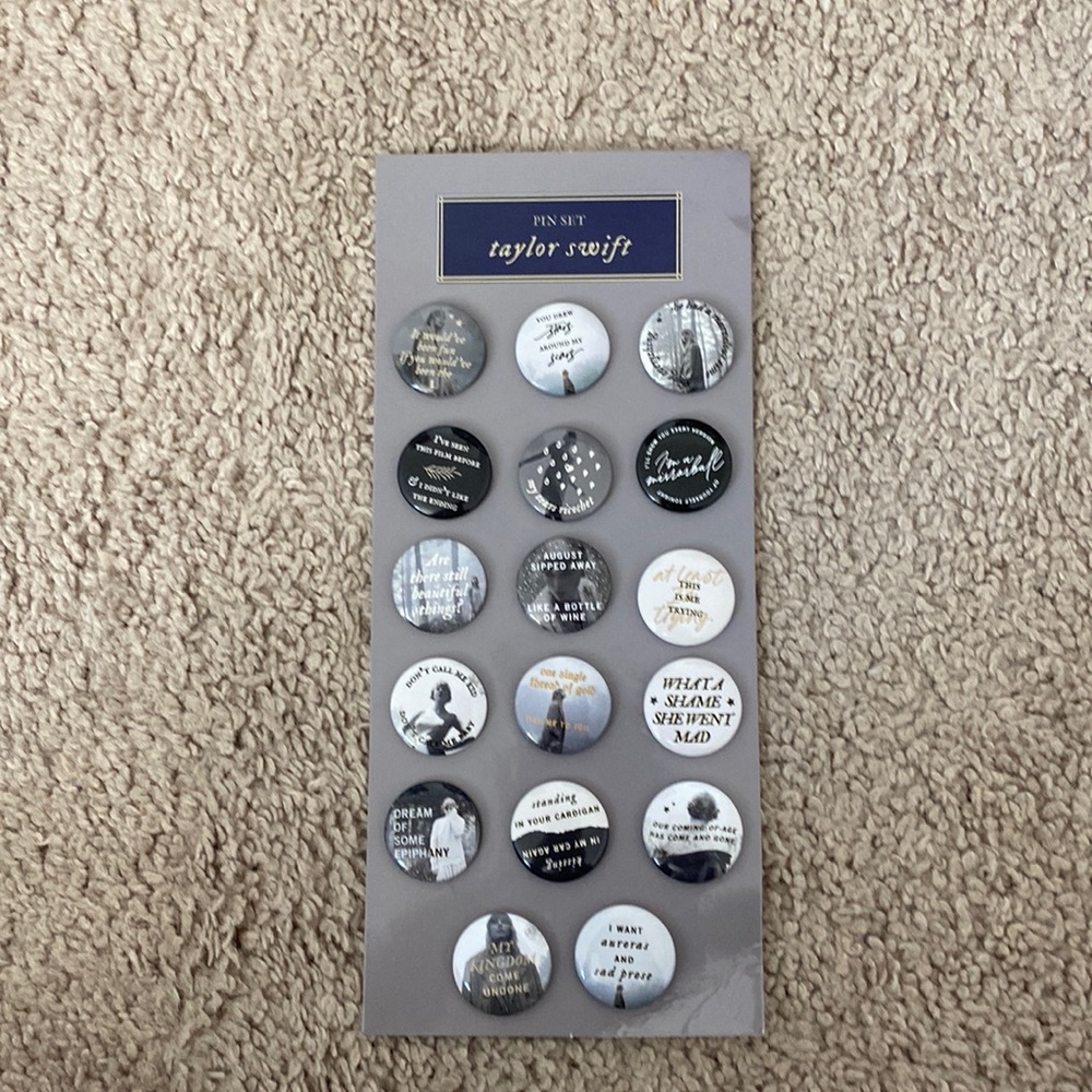 Taylor Swift Folklore Pins